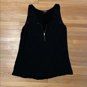 Black tank with front zipper